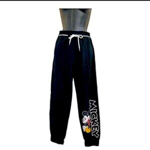Disney Mickey Mouse Jogger Sweatpants – Black with Bold Graphic‎ | Size M | EUC